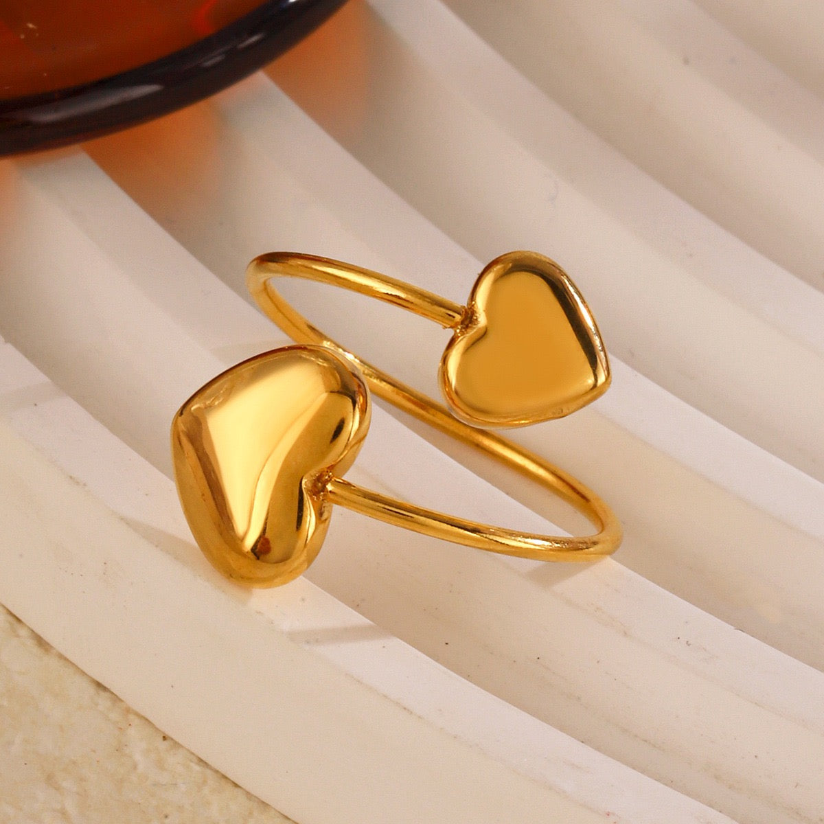 Double heart rings