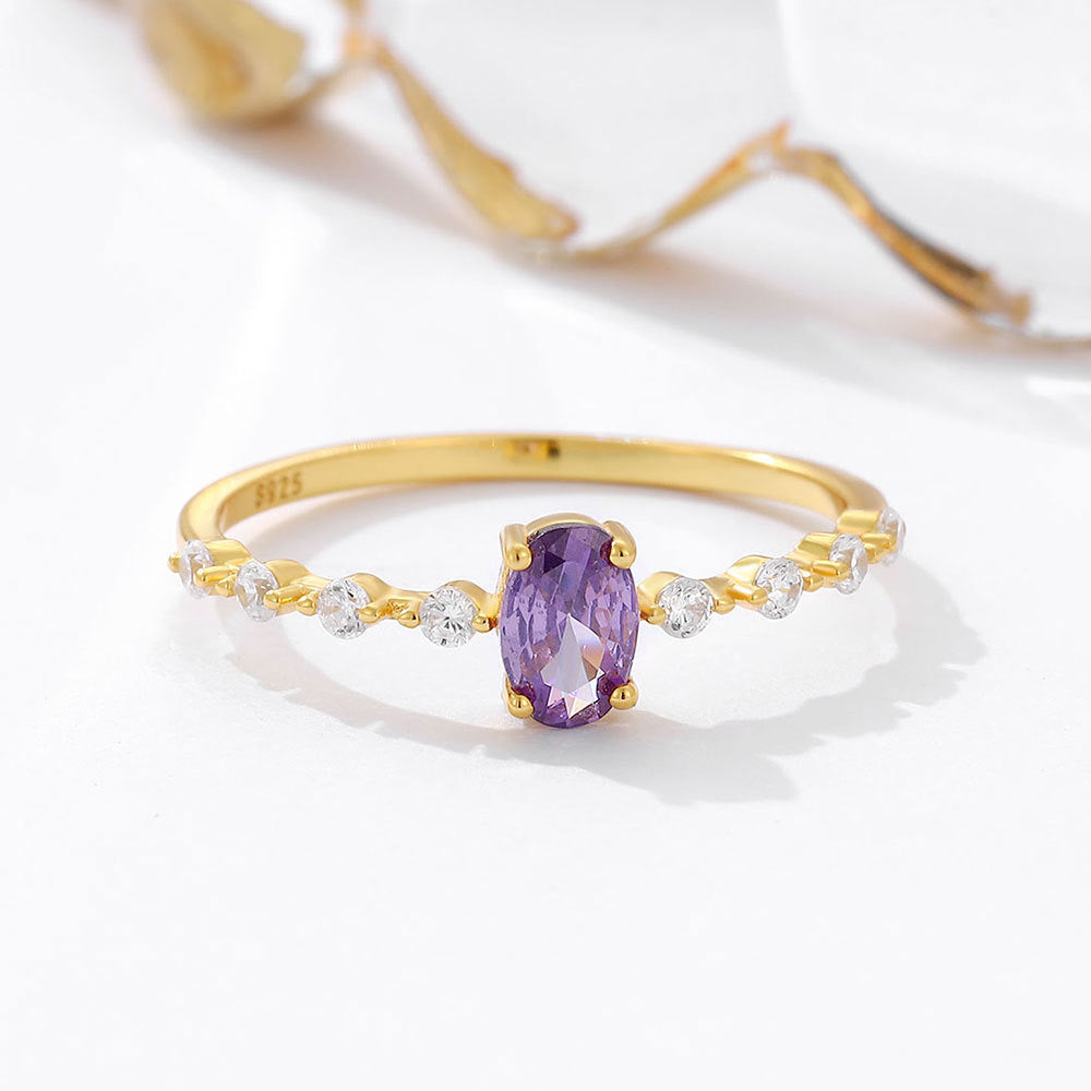 Frank Purple sterling silver ring