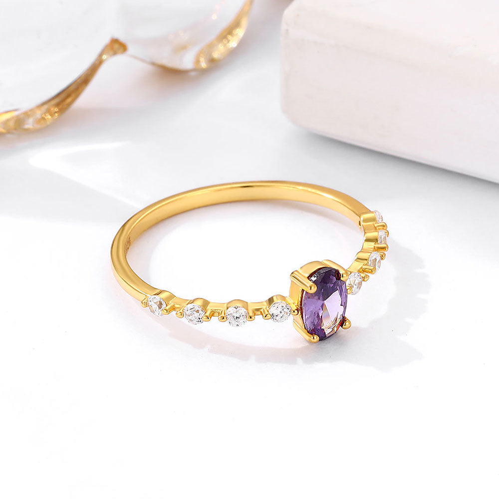 Frank Purple sterling silver ring