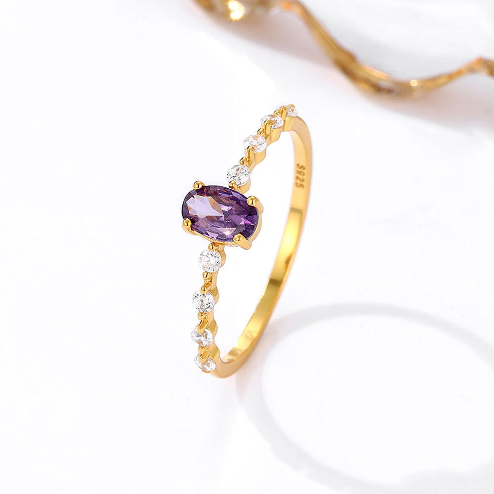 Frank Purple sterling silver ring