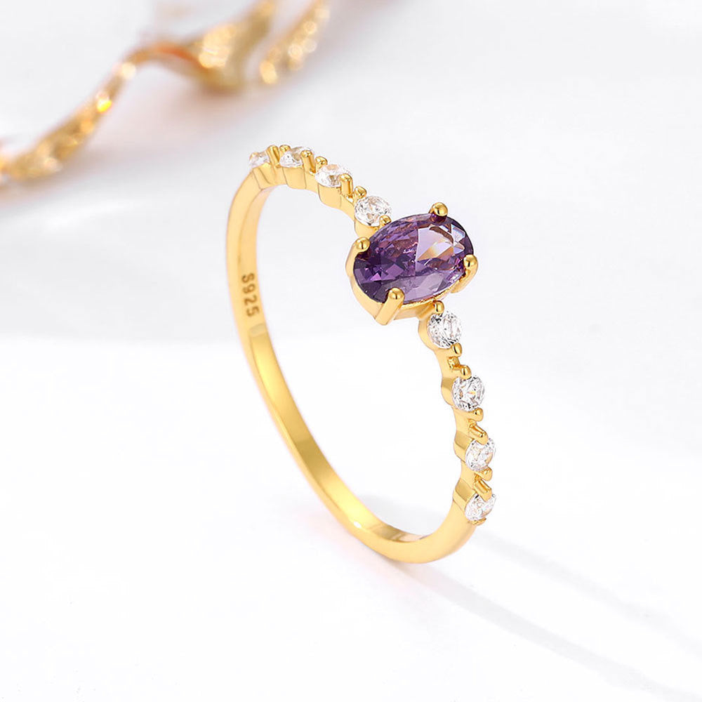 Frank Purple sterling silver ring