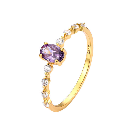 Frank Purple sterling silver ring