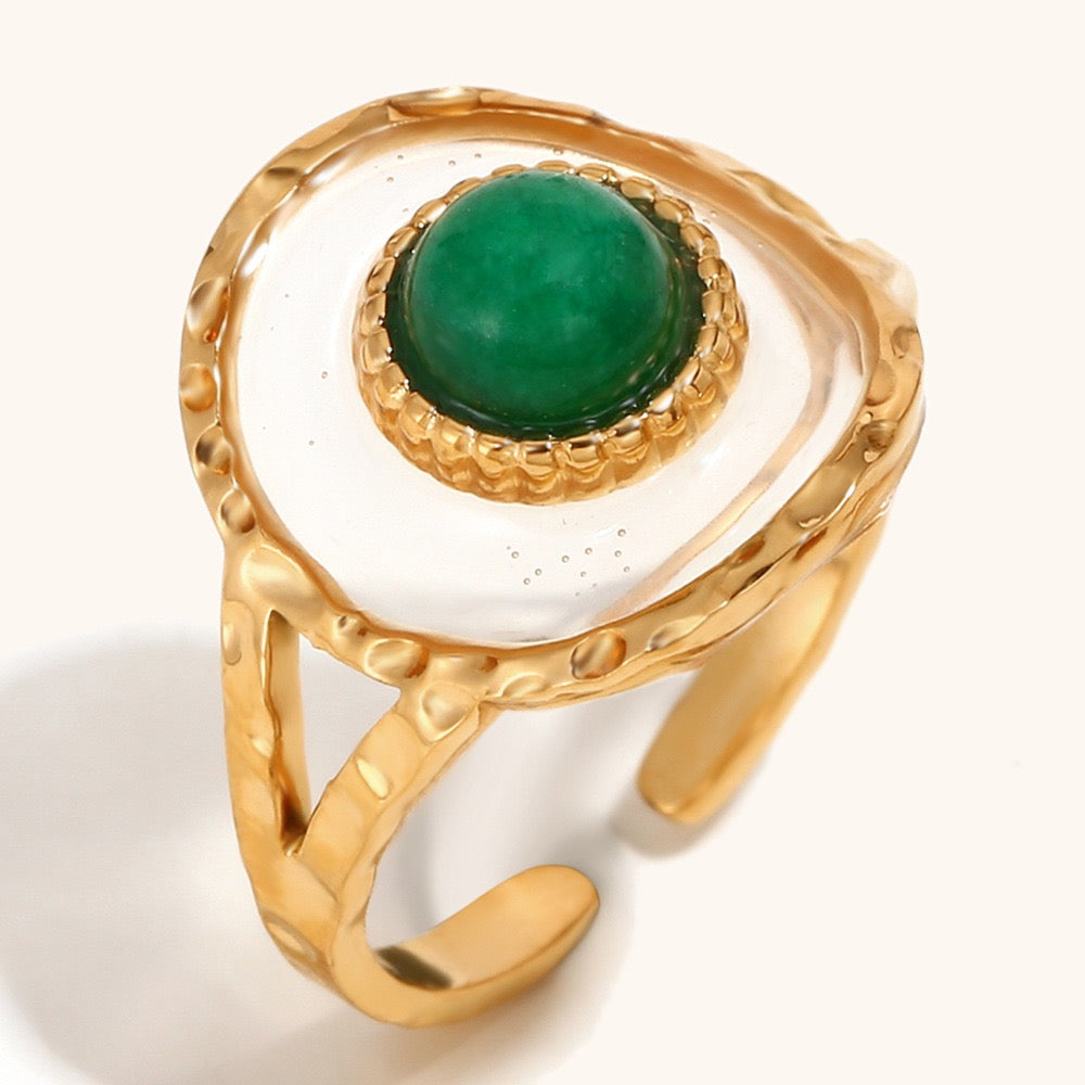 Garry green stone ring