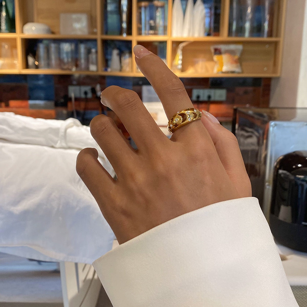 Summer night moon ring