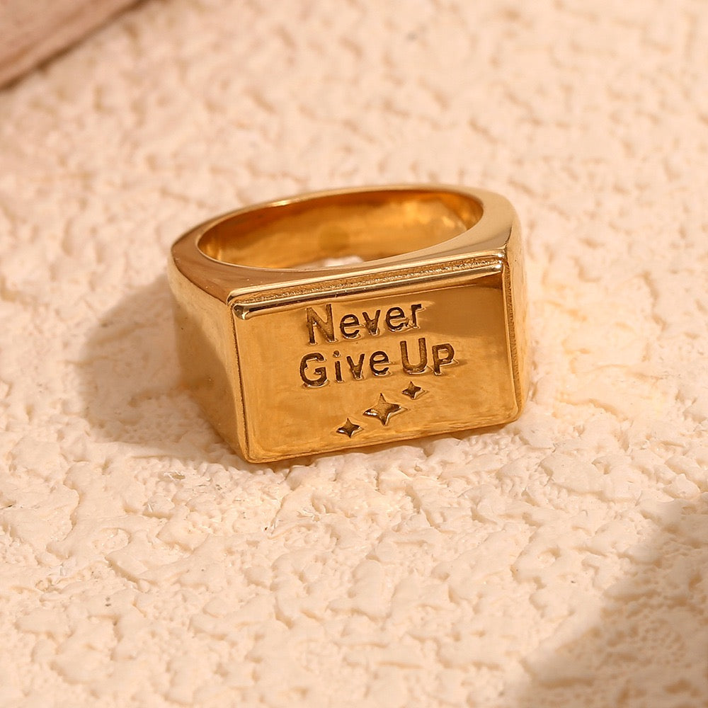 Never give up rings