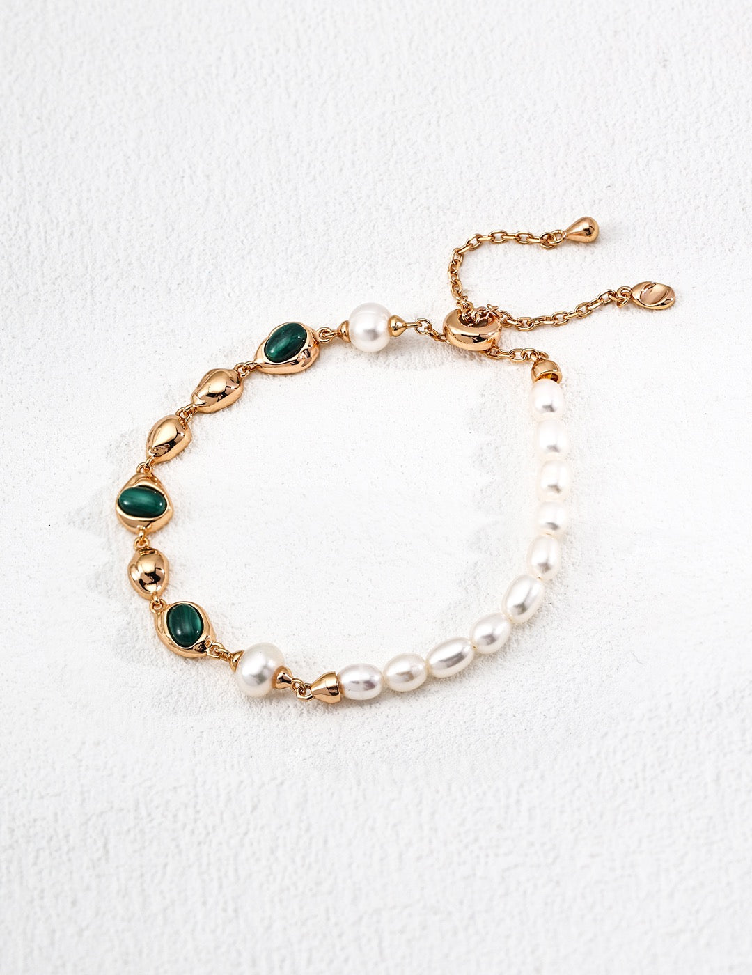 Suzan Green malachite pearl bracelet