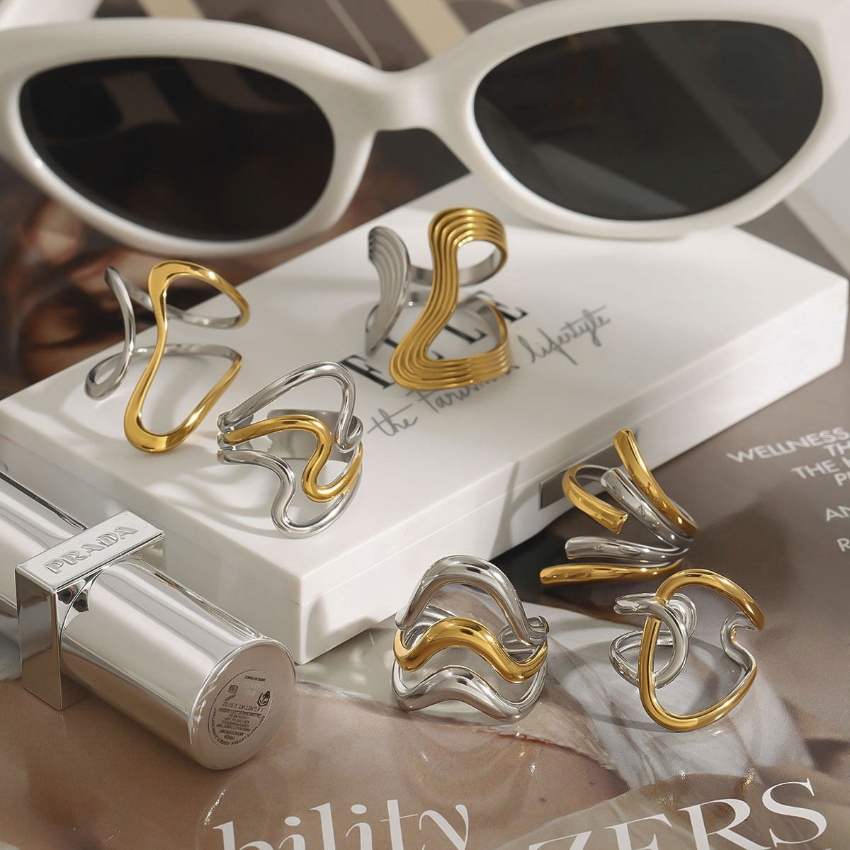 Two tone rings collection