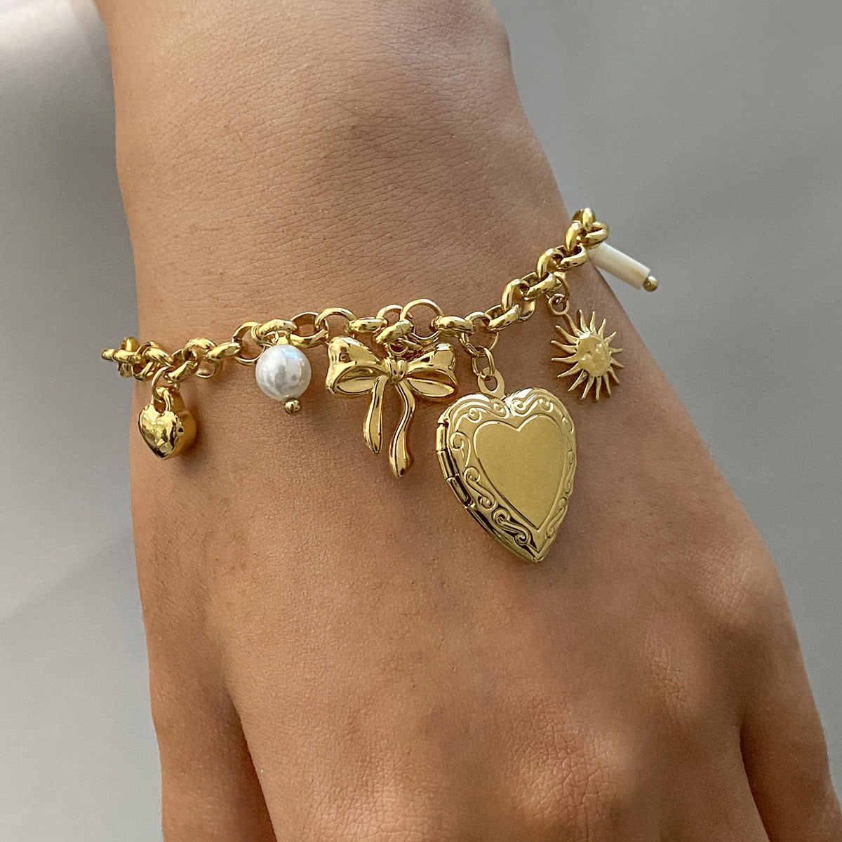 Paige Locket charm bracelet
