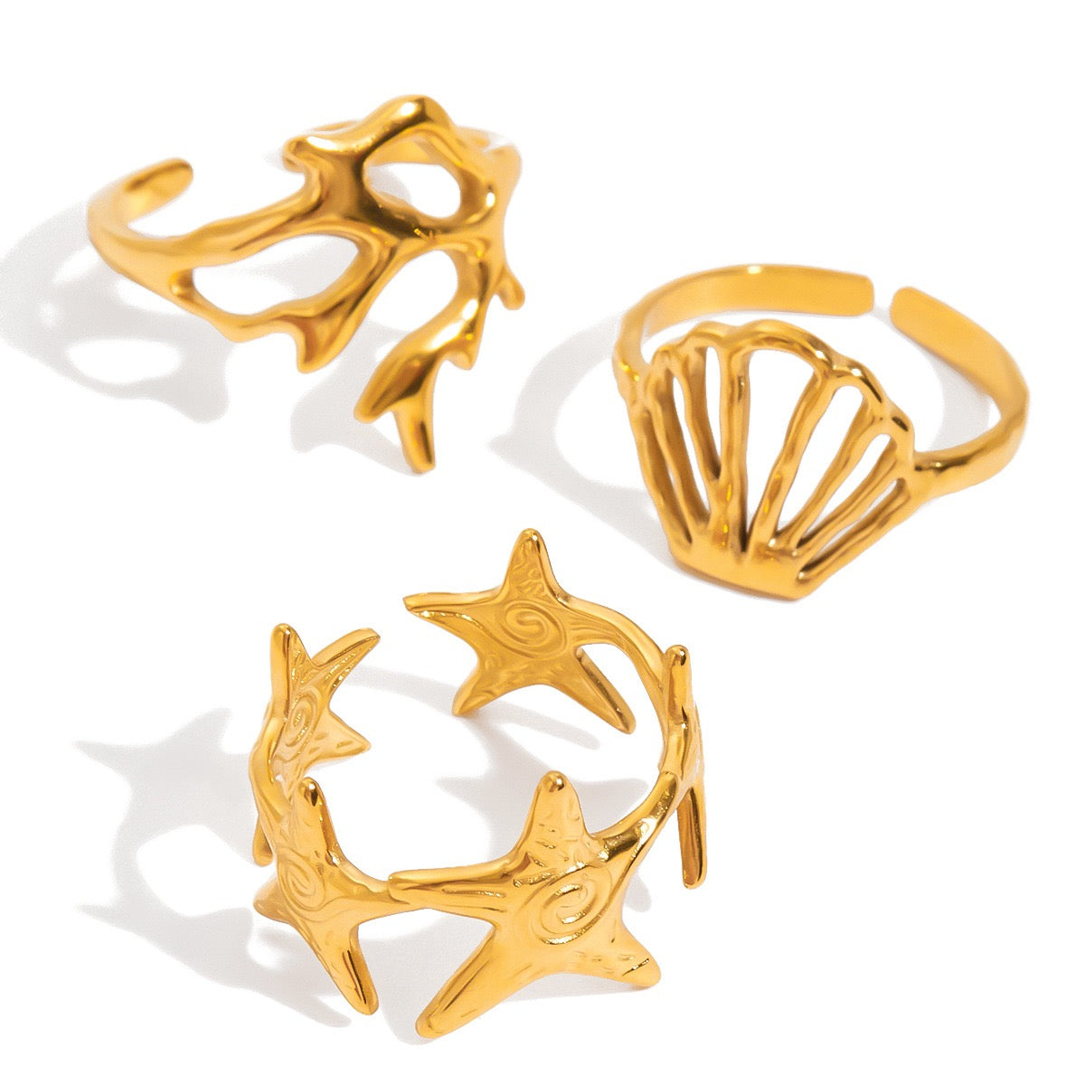 Swirl starfish ring
