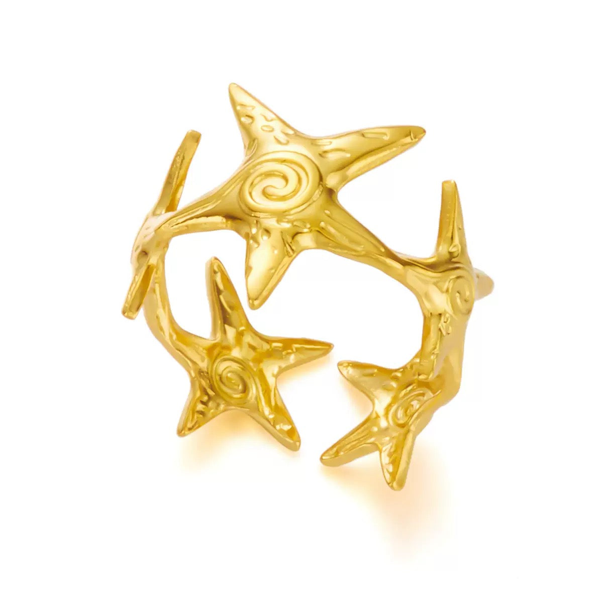 Swirl starfish ring