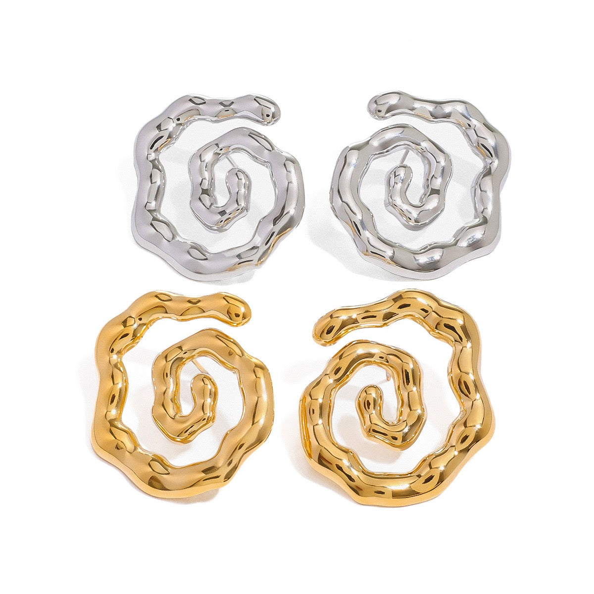 Melting swirl earrings