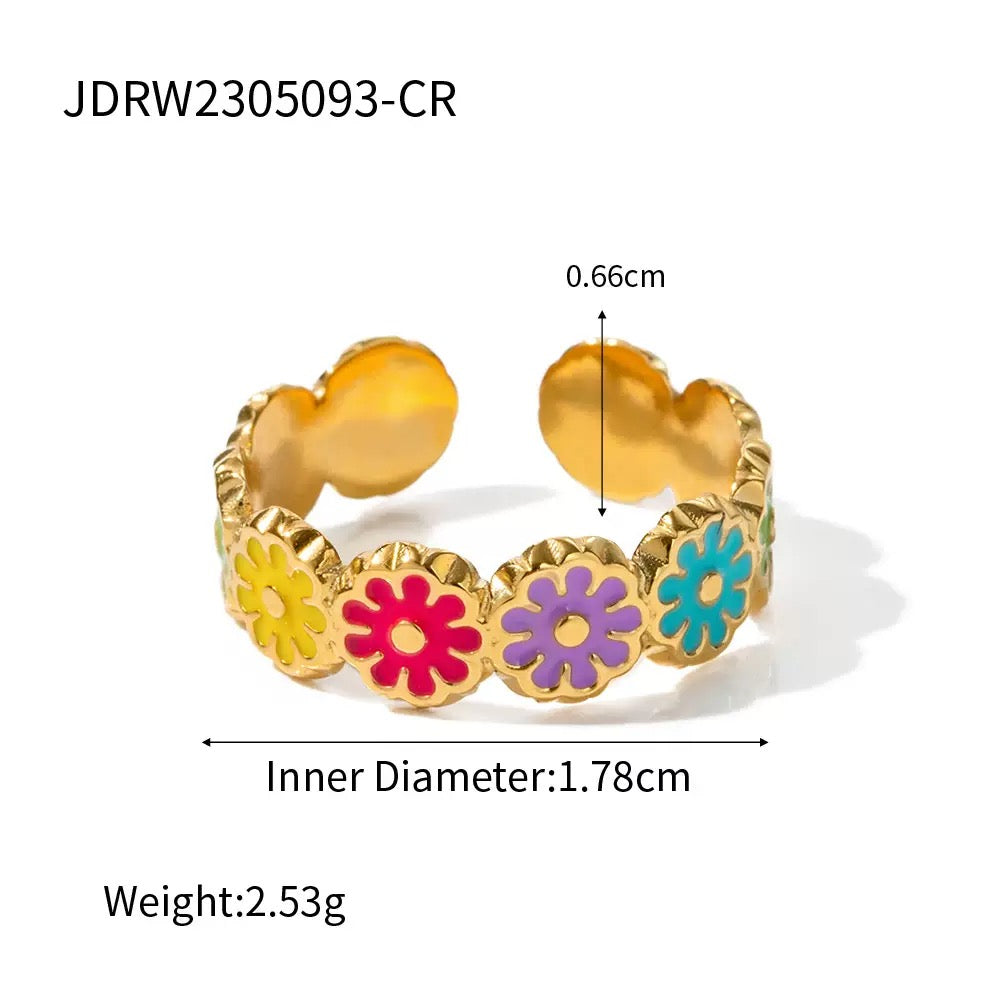Rainbow Daisy rings