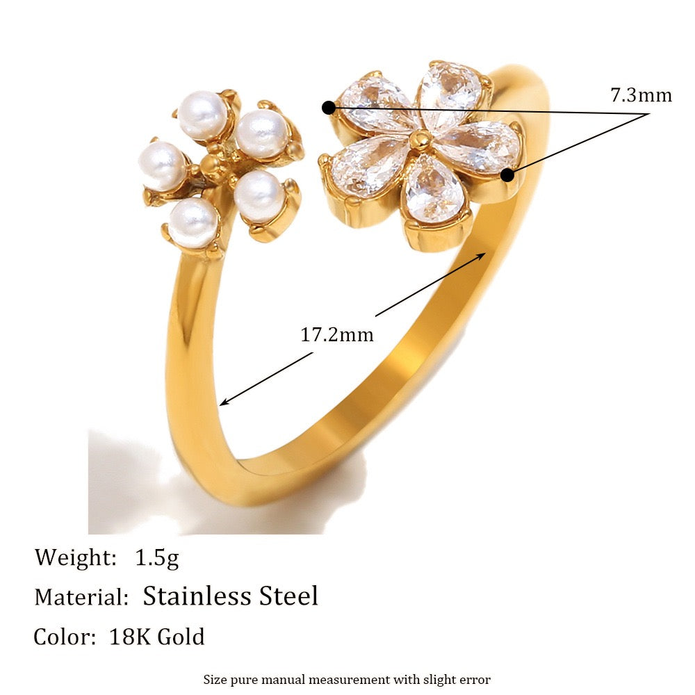 Double flower rings