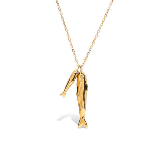 Double fish necklace