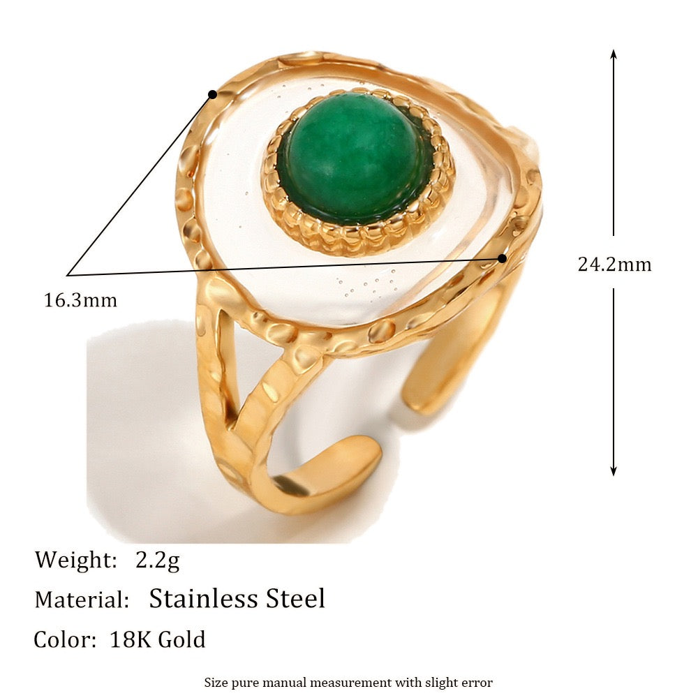 Garry green stone ring