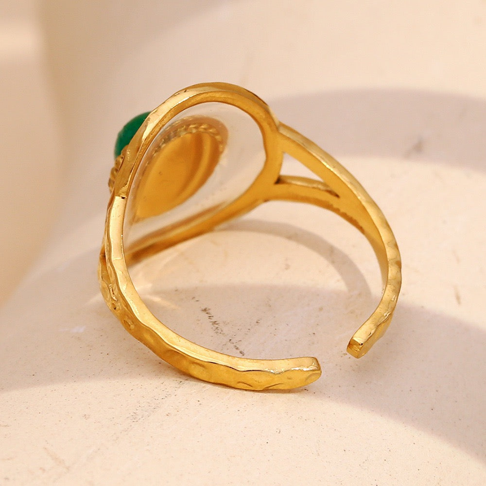 Garry green stone ring