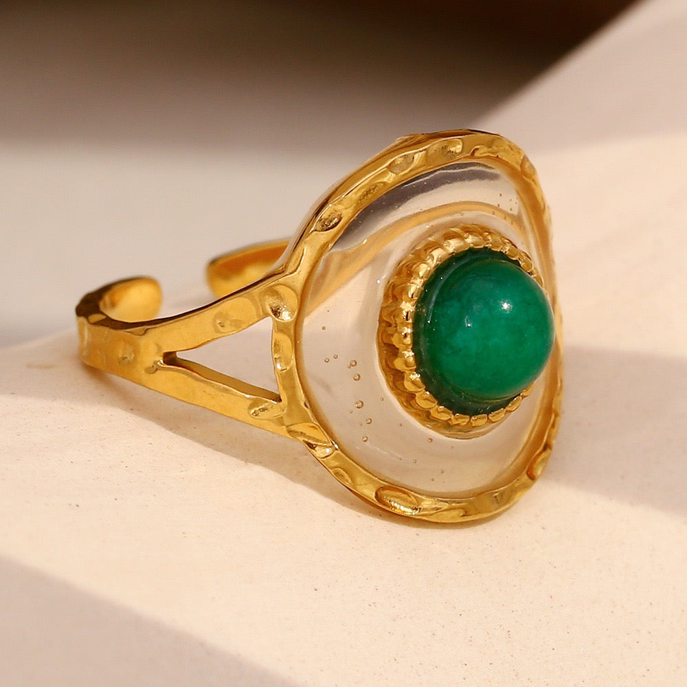 Garry green stone ring