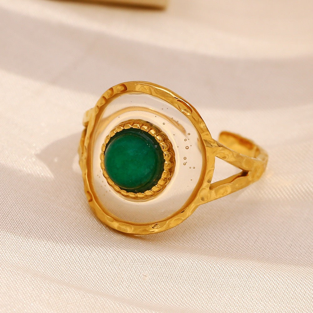 Garry green stone ring