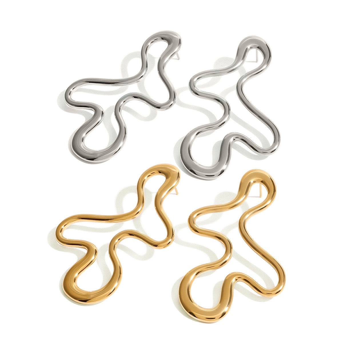 Melting lines earrings