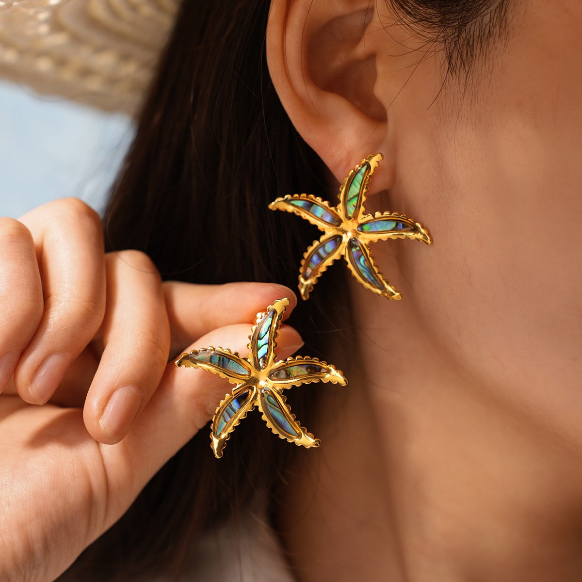 Blue ocean starfish earrings