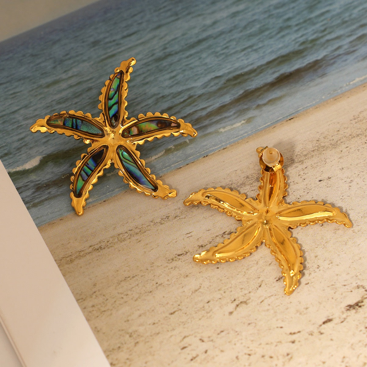 Blue ocean starfish earrings