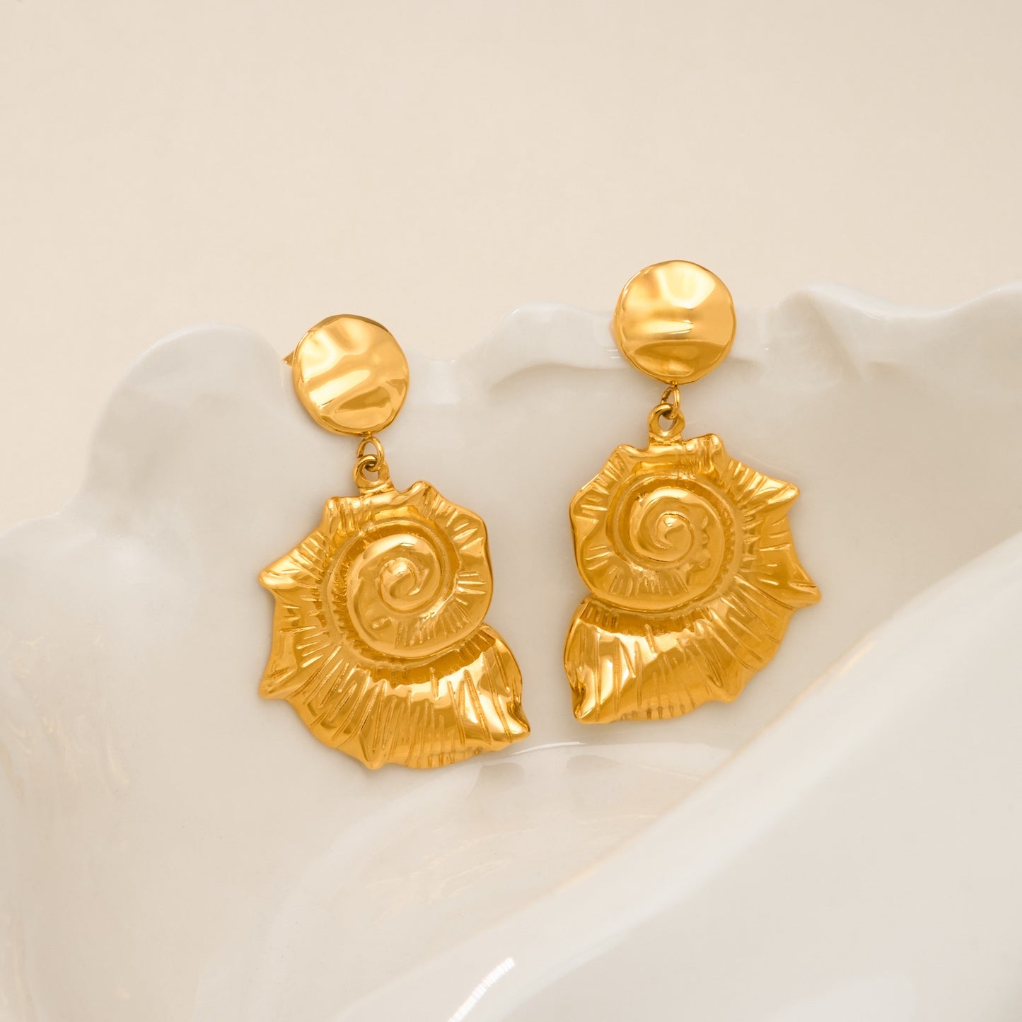 Big sea shell earrings