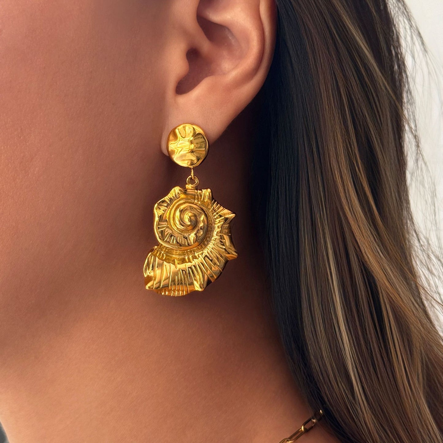 Big sea shell earrings