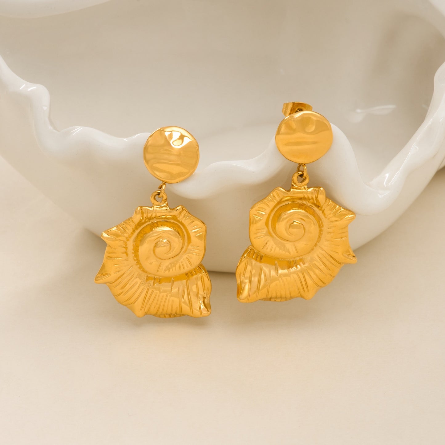Big sea shell earrings