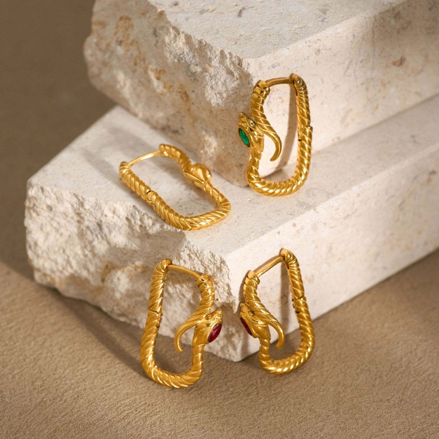 Snake hoop earrings