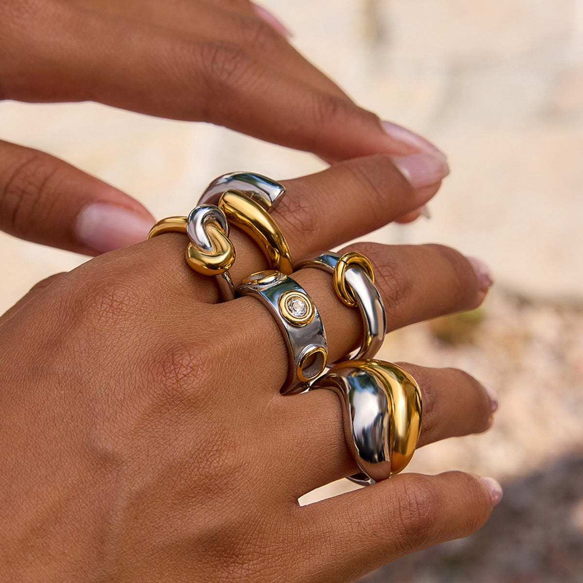 Gold or silver twist ring