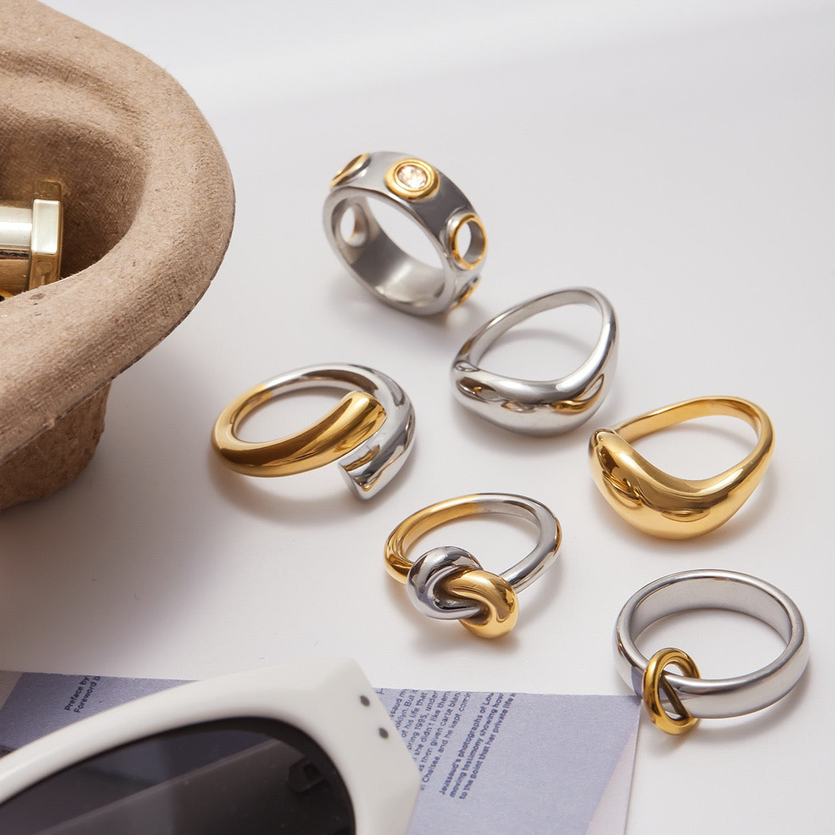 Gold or silver twist ring