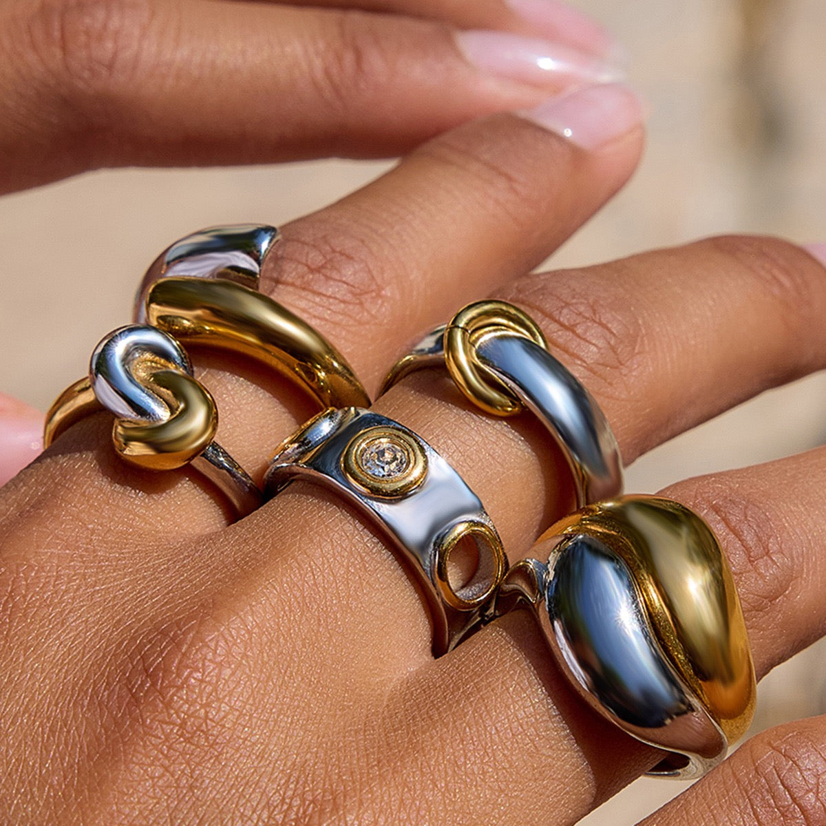 Gold or silver twist ring