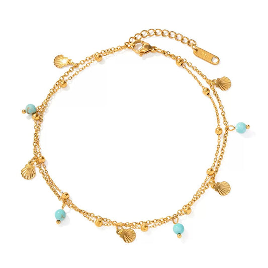 Britain Blue turquoise shell anklets