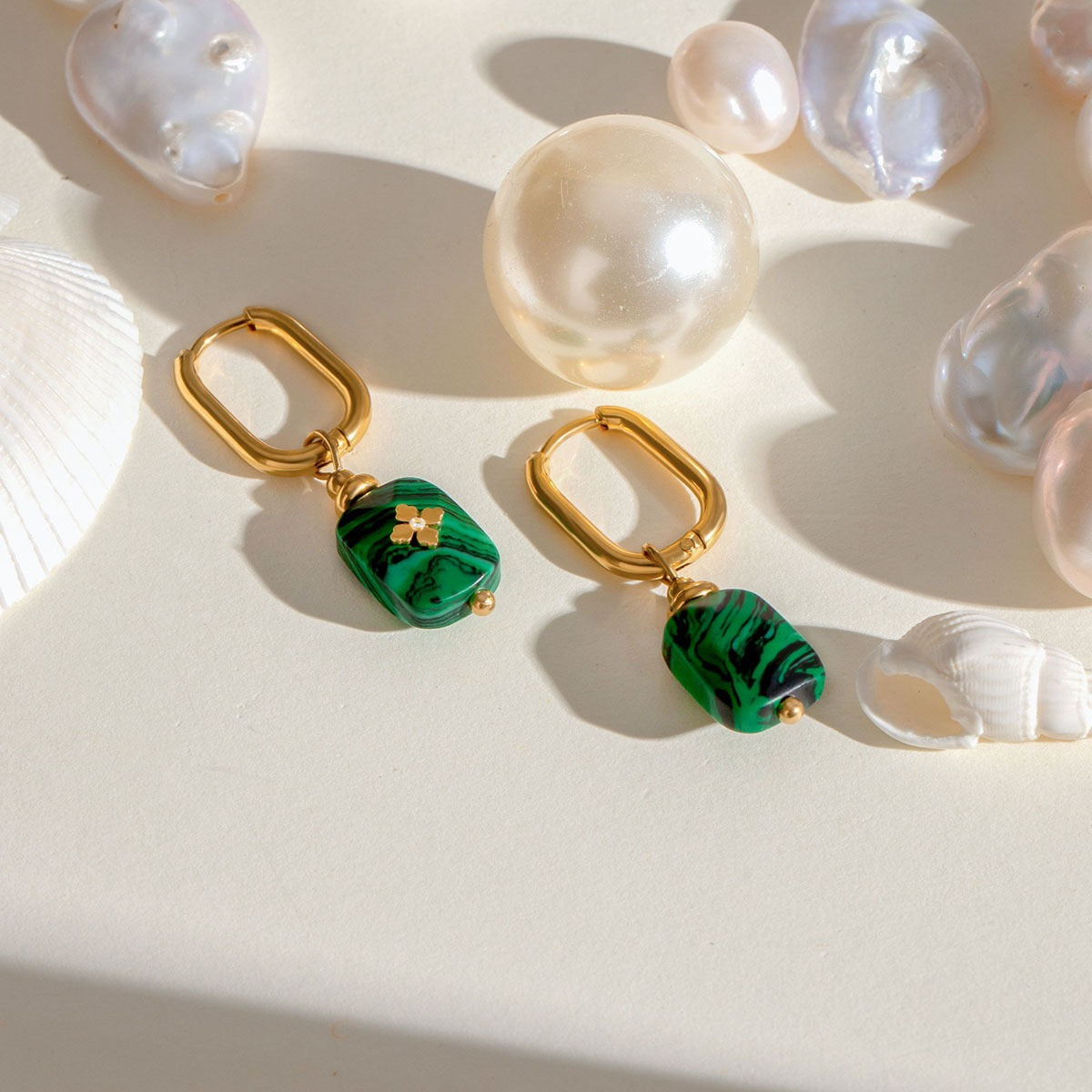 Groveland Green malachite earrings