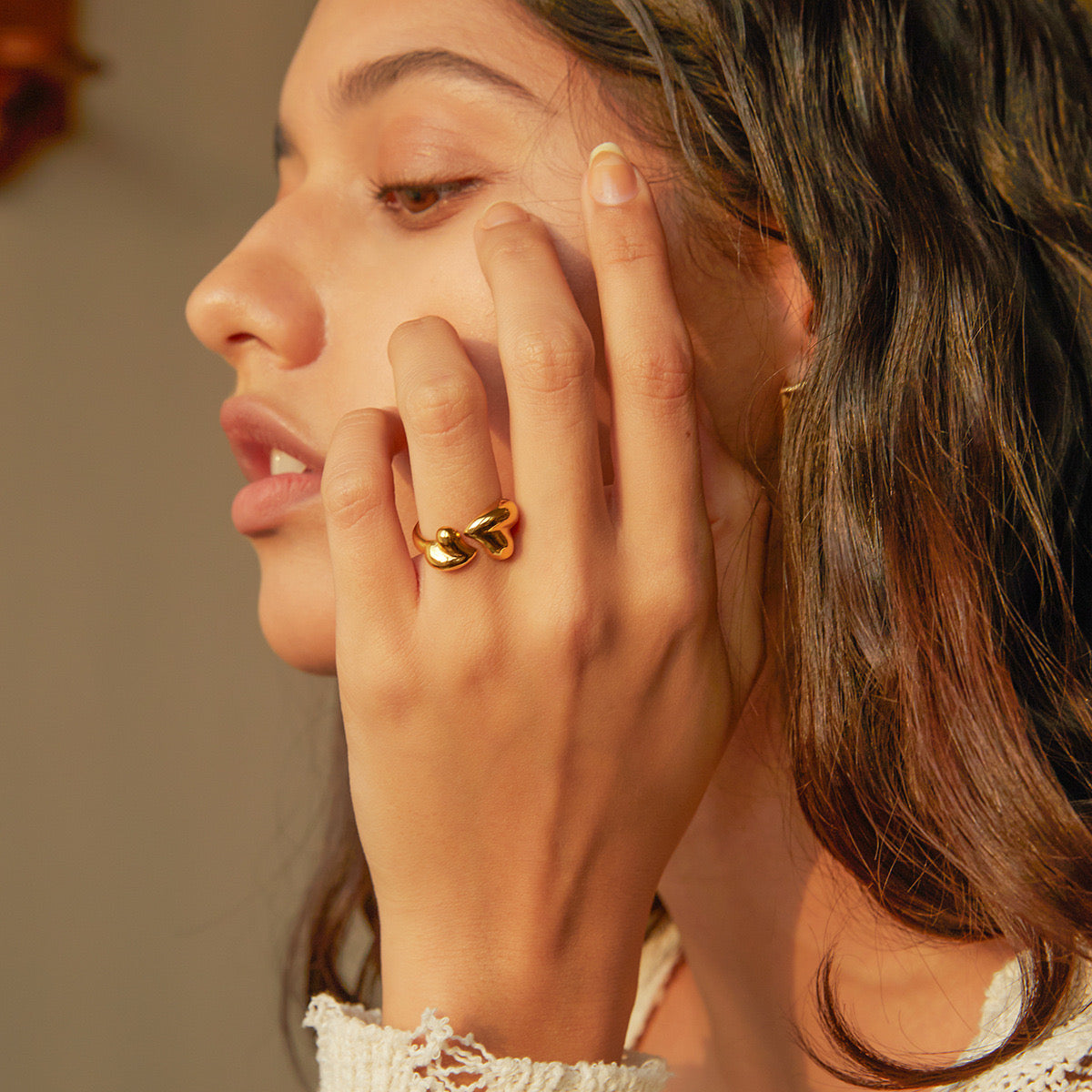 Onni Double hearts rings