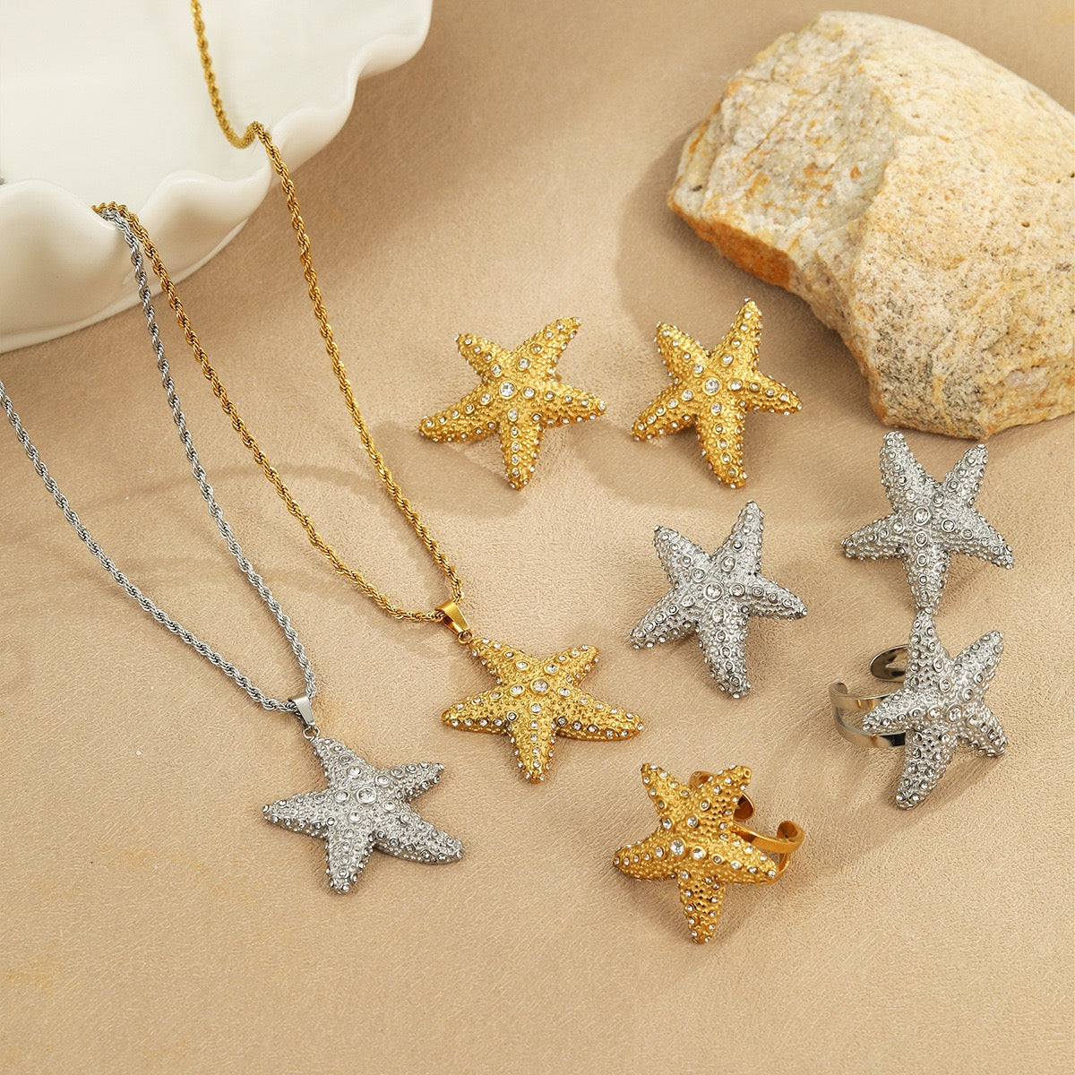 Diamondy starfish set