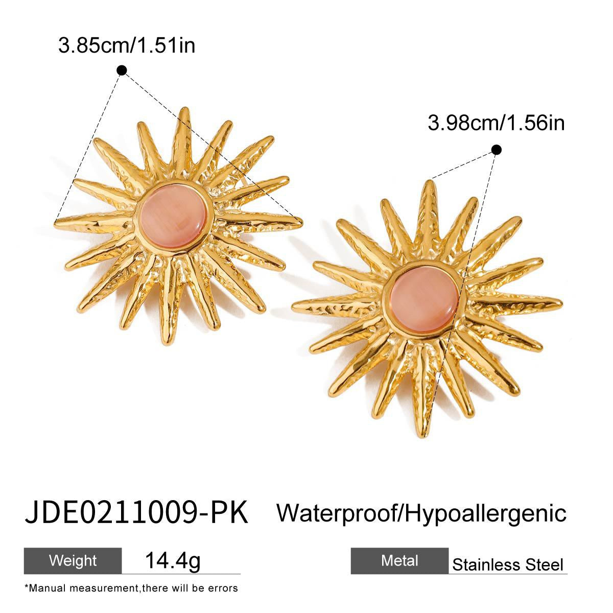 Moonstone sun earrings