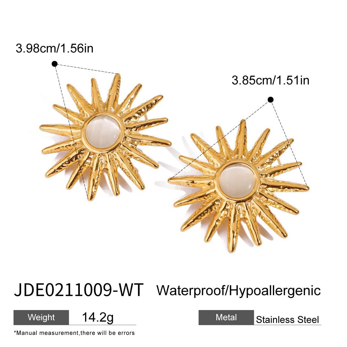 Moonstone sun earrings