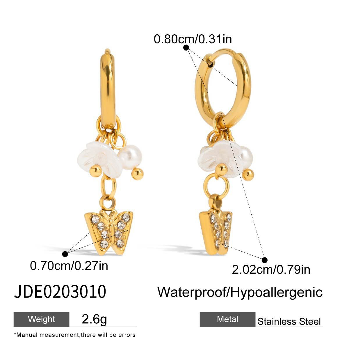 White dainty butterfly flower hoops