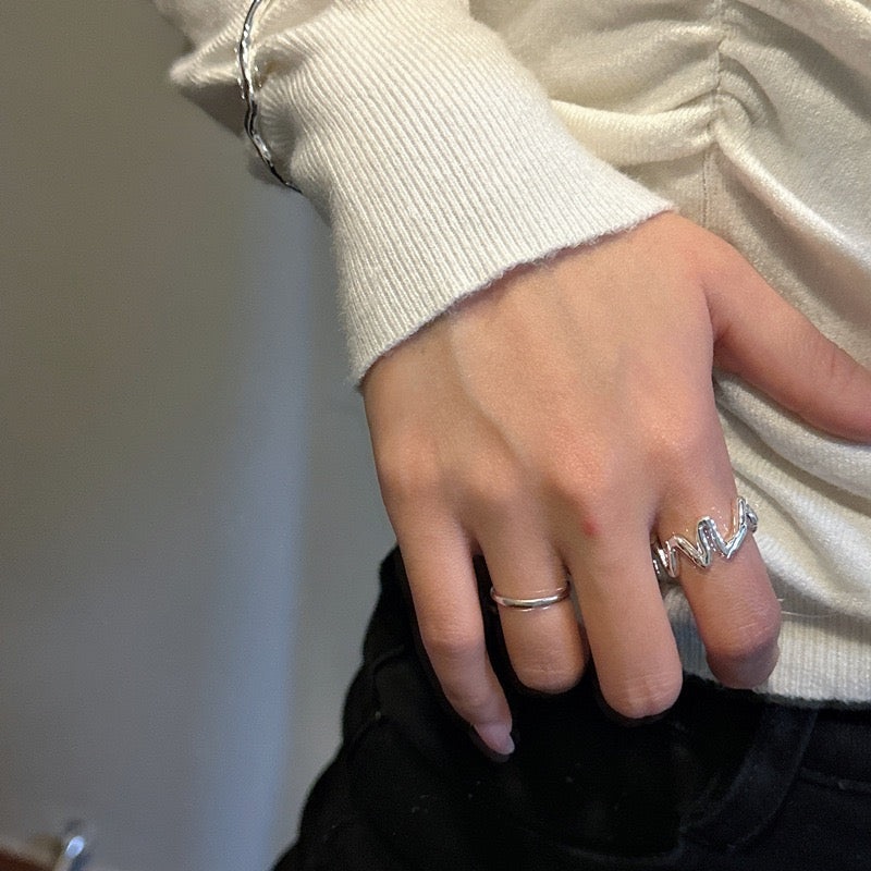 Sterling silver wave set