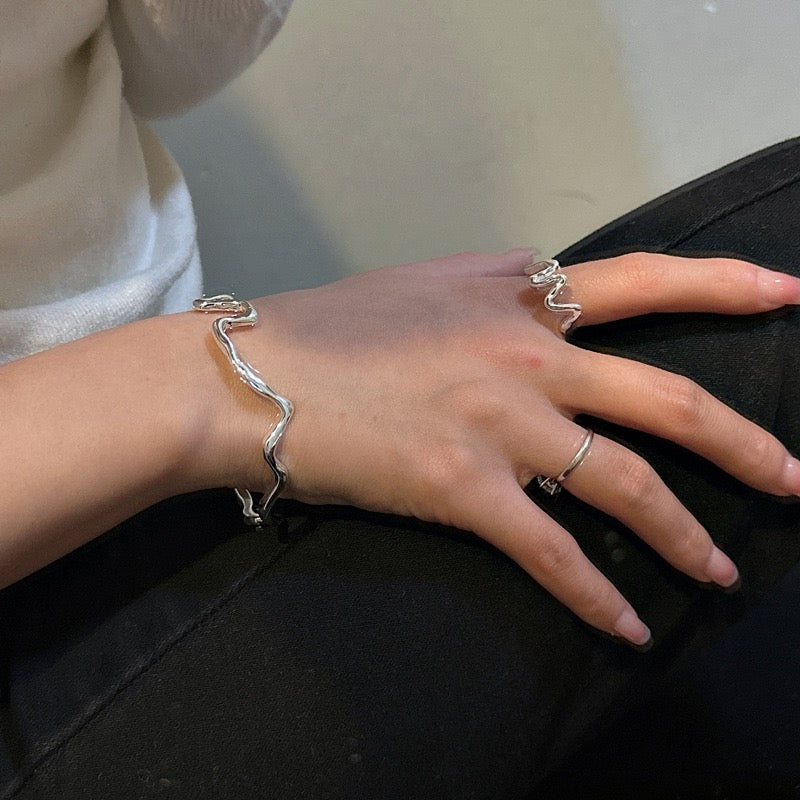 Sterling silver wave set