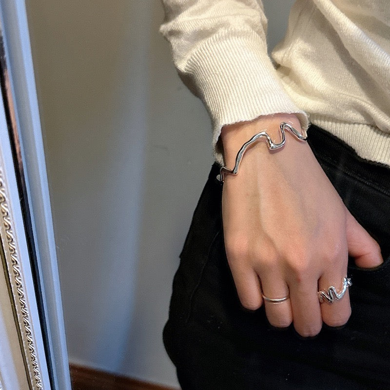 Sterling silver wave set