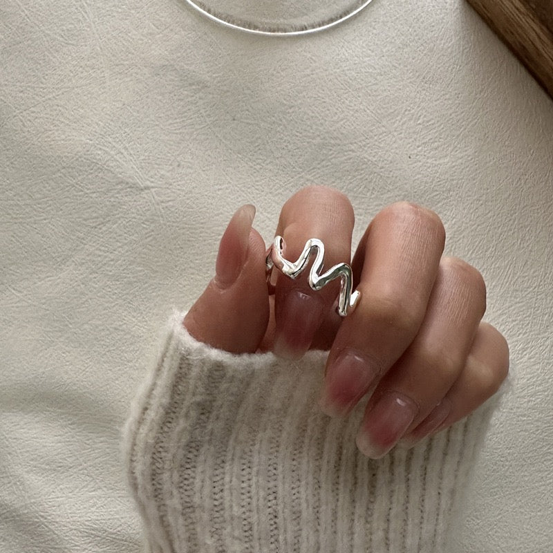 Sterling silver wave set