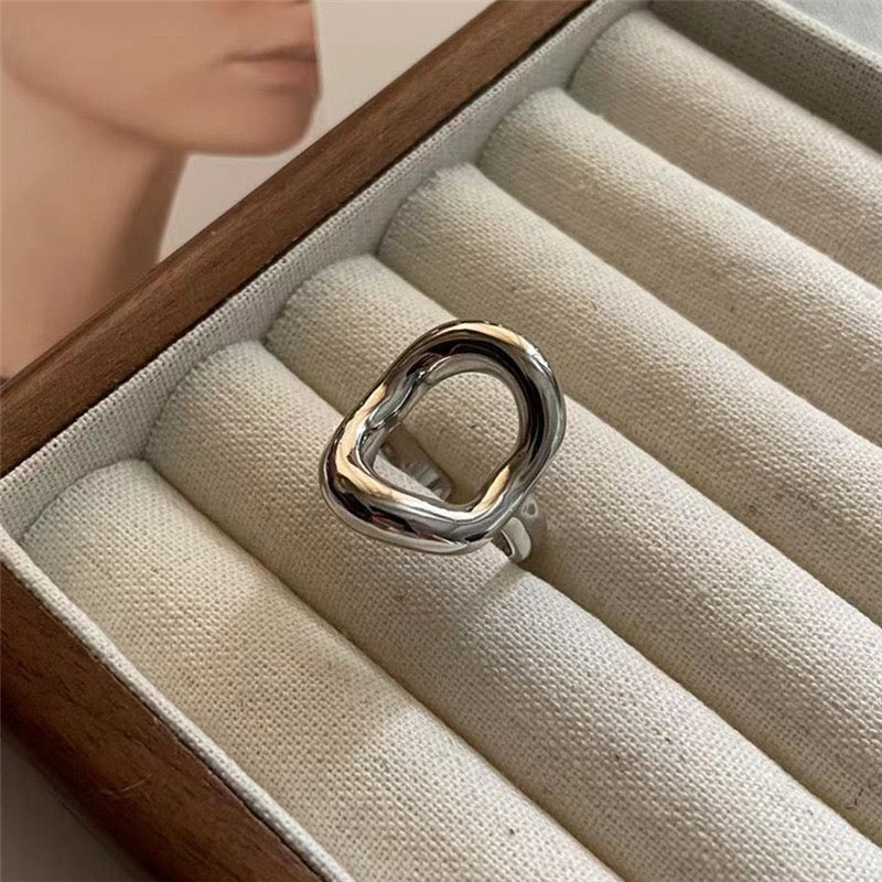 Sterling silver round ring