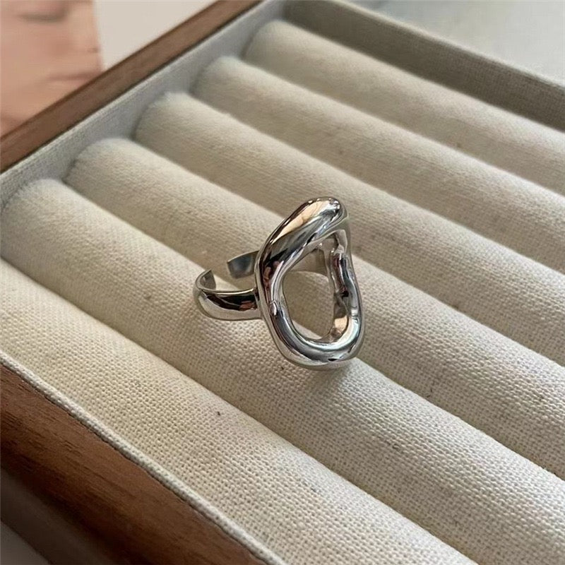 Sterling silver round ring