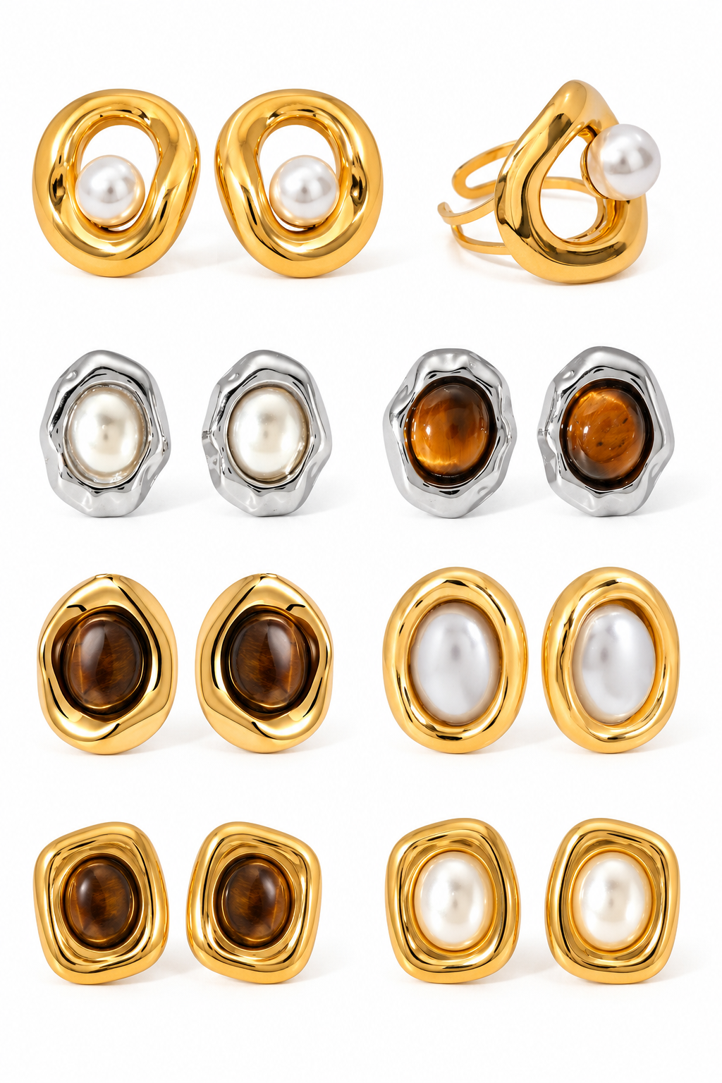Square stone earrings