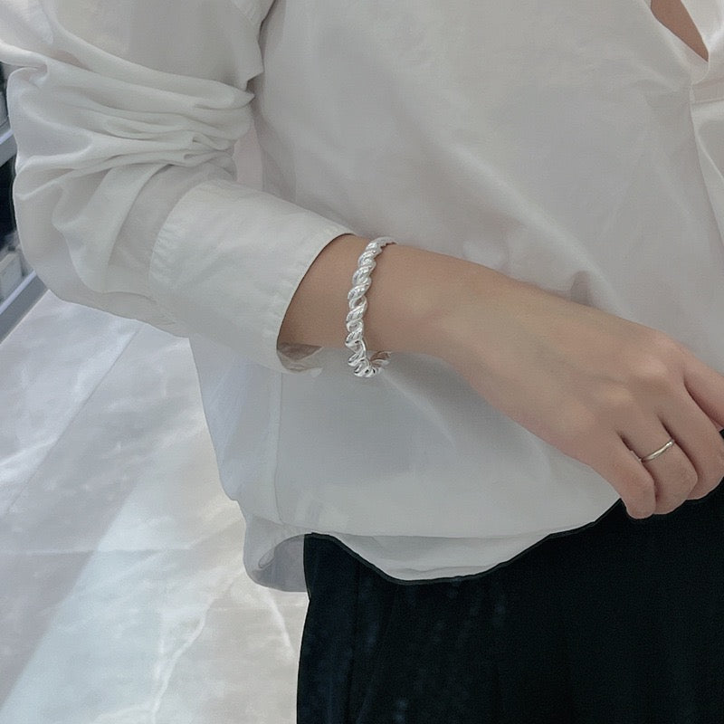 Sterling silver Handmade braid bangle