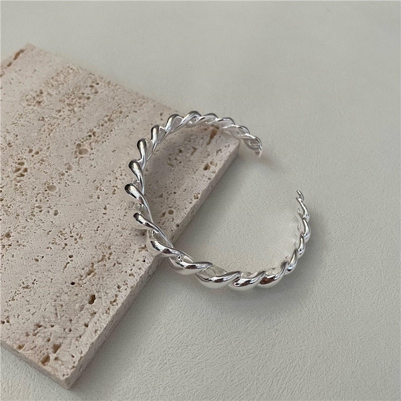 Sterling silver Handmade braid bangle