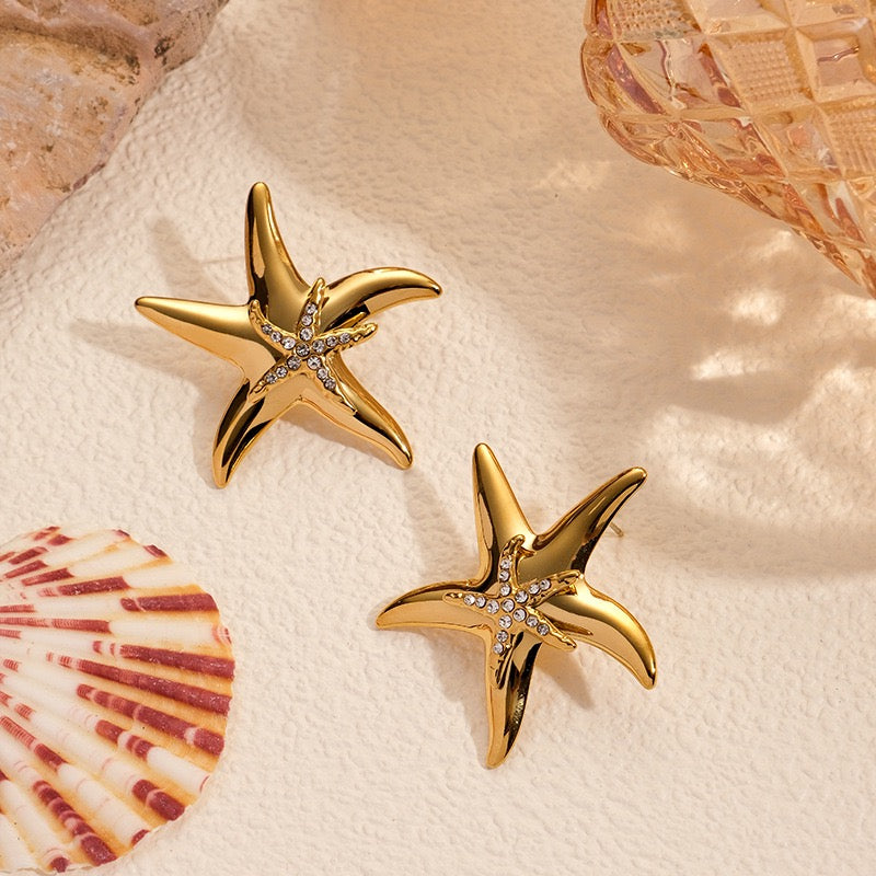 Shinning starfish earrings