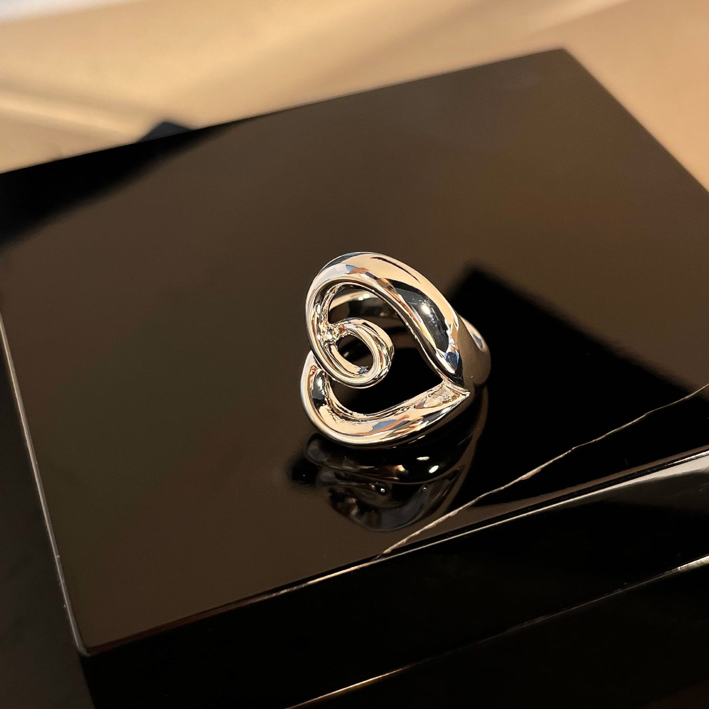 Twirly sterling silver ring